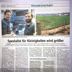 Artikel Mittelschwäbische Nachrichten zum Neubau WMT